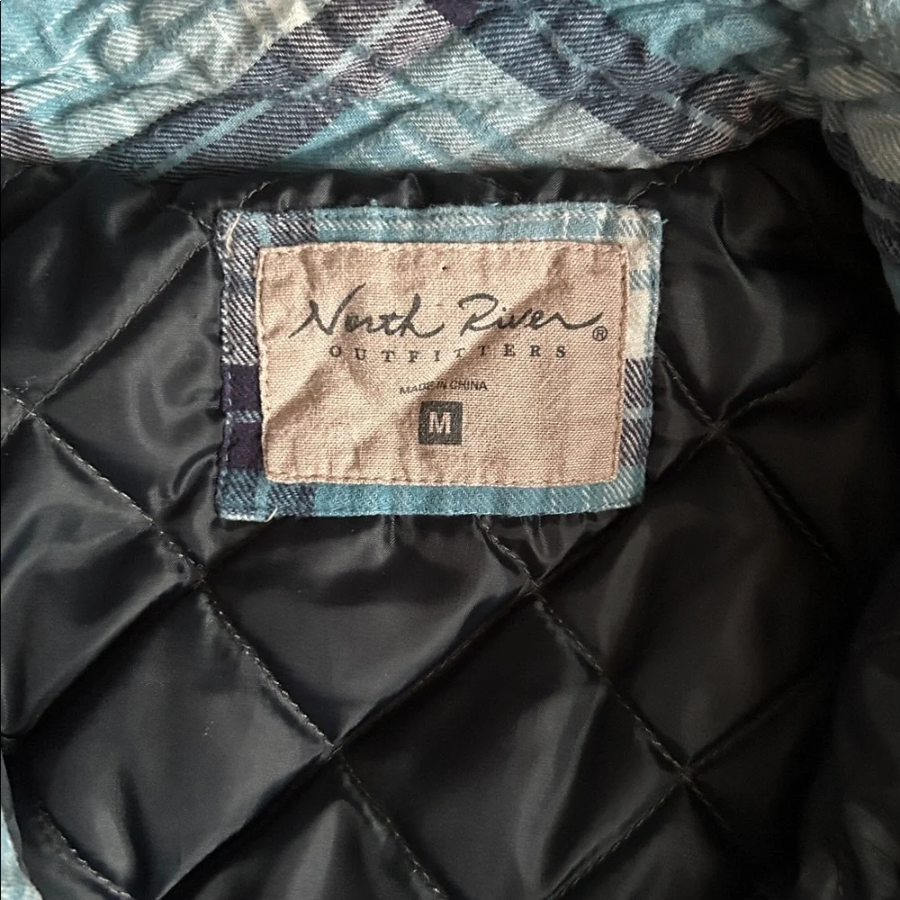 North River Outfitters Plaid Quilted Zipper Vest Cabincore w/Pockets Size M